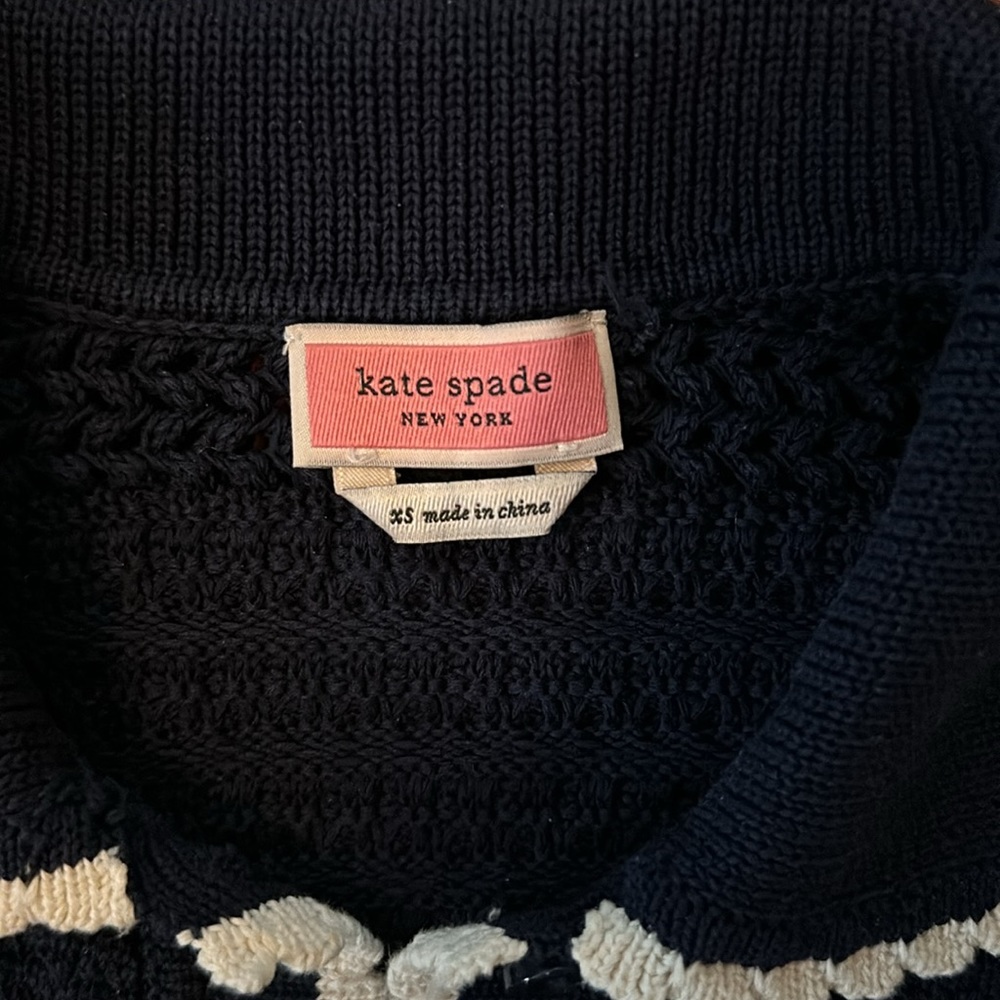 Adorable Kate Spade vintage-style knitted collared blouse - Picture 2 of 2
